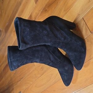 Nieman Marcus May Black Suede Sock Bootie Sz 37/7